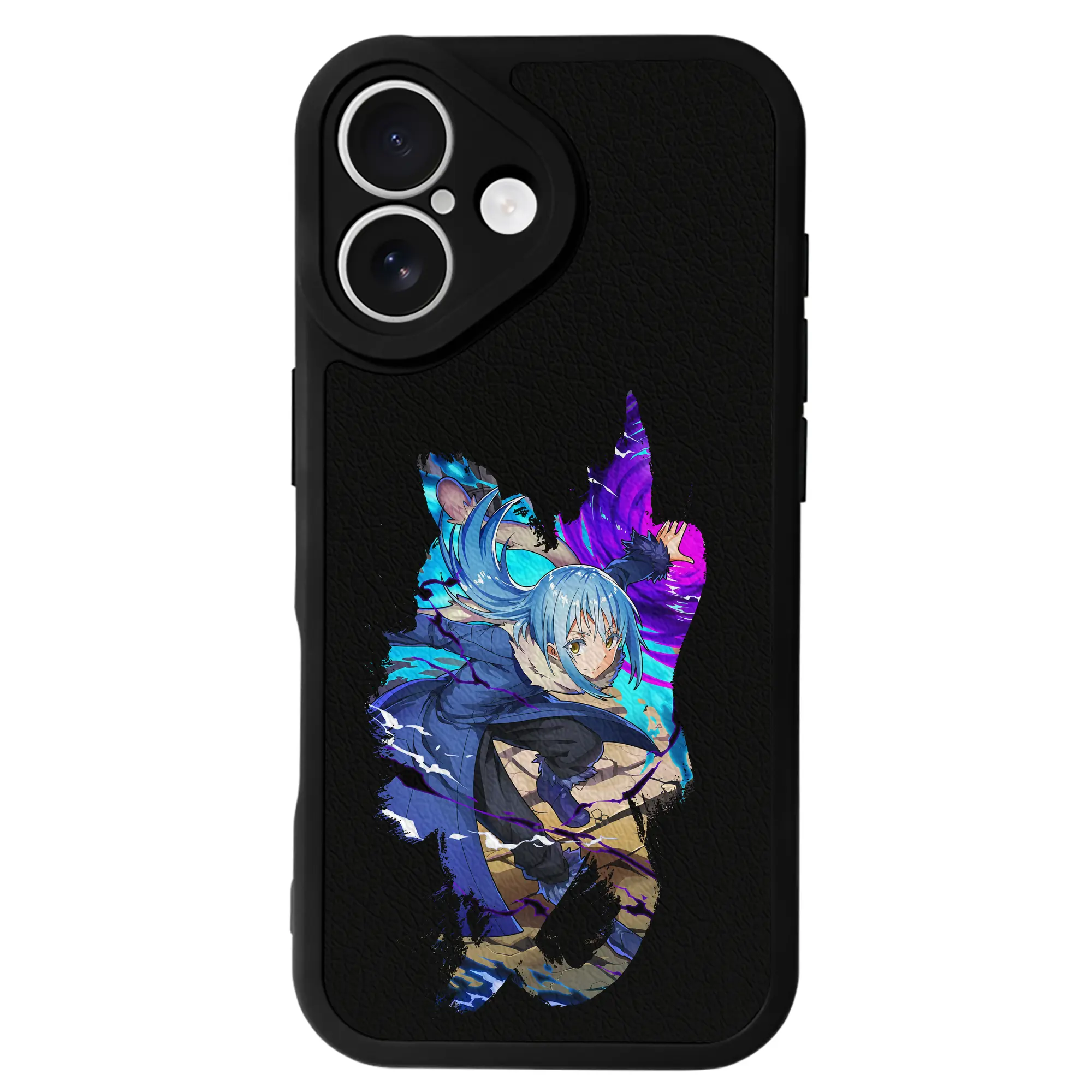 転生したらスライムだった件 グッズ,リムル・テンペスト - IPhone 16シリーズ対応 ・ シリコンスマホケース ・ レザー調 ・ 高精度フィット ・ 耐衝撃 ・ ワイヤレス充電対応 ・ 精密カット